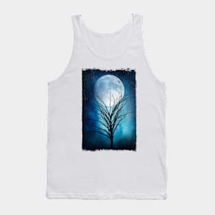 Moon And Tree Illustration Tank Top